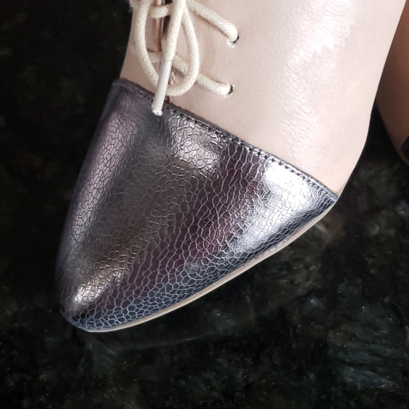 Vicky oxford beige pewter 3 in wrapped cone heel - Picture 3 of 8